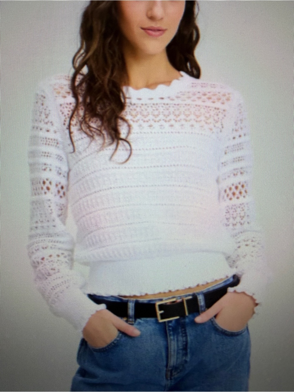 NWT Kate Spade Scallop Lace Sweater White Size L